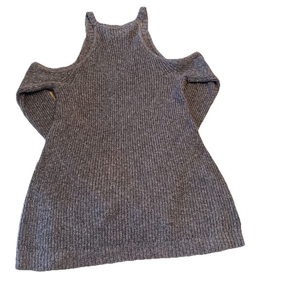 American Eagle Women’s Cold Shoulder Brown Knit Sweater Zipper Detailing Sz SM - Picture 8 of 8